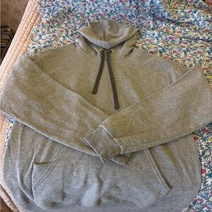 Gray Hoodie with Drawstrings